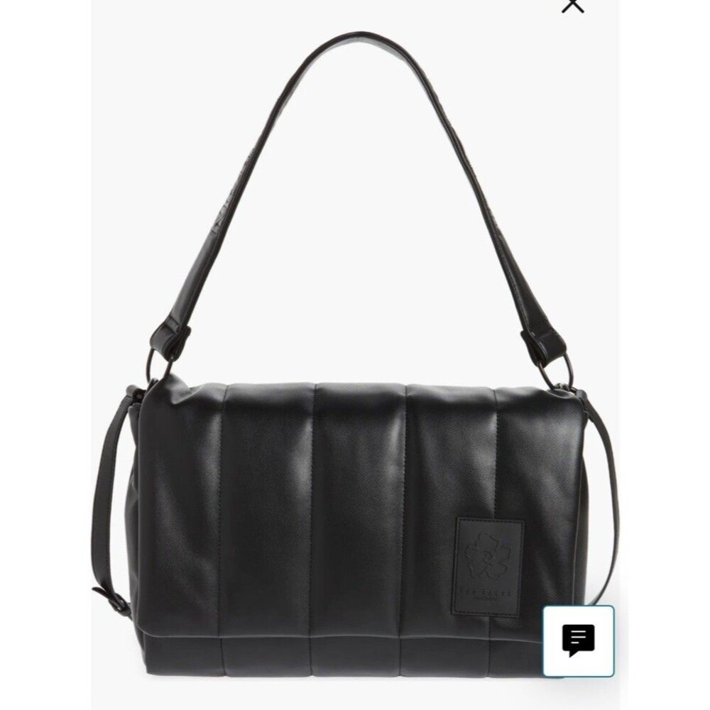 Ted Baker London Jamye Quilted Faux Leather Handle Crossbody Bag Black